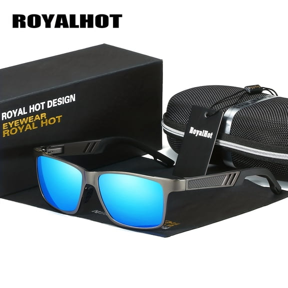 RoyalHot unisex Casual Full Frame Sunglasses Beach Volleyball Square Frame Polarized Sunglasses UV400