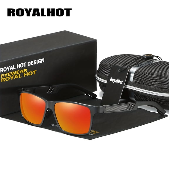 RoyalHot unisex Casual Full Frame Sunglasses Beach Volleyball Square Frame Polarized Sunglasses UV400