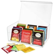 RoyalHouse BPA Free Acrylic Tea Box Organizer, Tea Bag Holder with 6 Compartments
