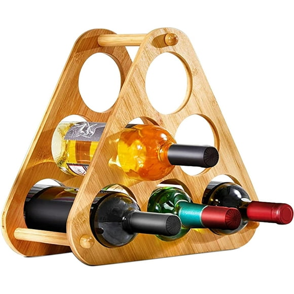RoyalHouse Bamboo Wine Rack, 6 Compartments, Assembly Required