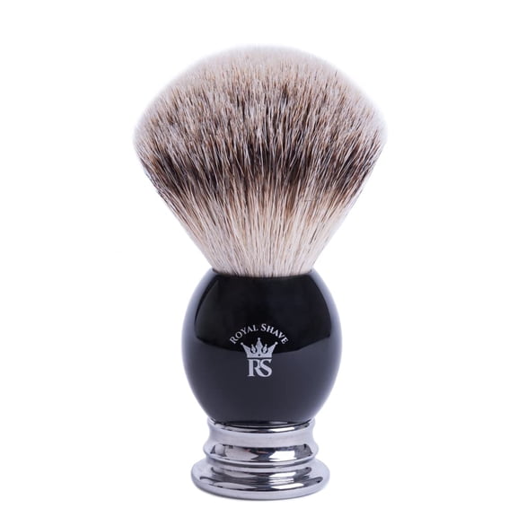 RoyalShave PB8 Silvertip Badger Hair Classic Wet Shaving Brush - Weighted Handle