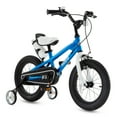 thumbnail image 1 of Royalbaby Boys Girls Kids Bike 14 In BMX Freestyle Blue 2 Hand Brakes Bicycles with Training Wheels Child Bicycle, 1 of 12