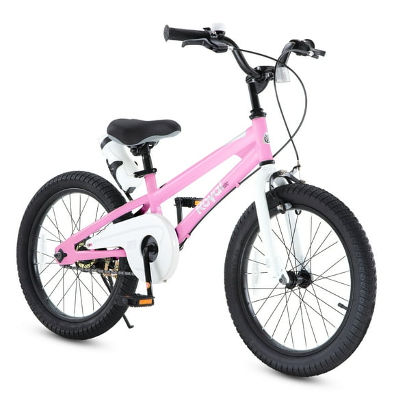 Royalbaby Freestyle 18 In Pink Kids Bike Boys and Girls Bike with Kickstand and Water Bottle
