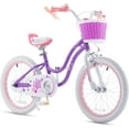 thumbnail image 1 of Royalbaby Girl's Kid's Bike Stargirl 18 In. Child Bicycle with Basket and Kickstand, Purple, 1 of 6
