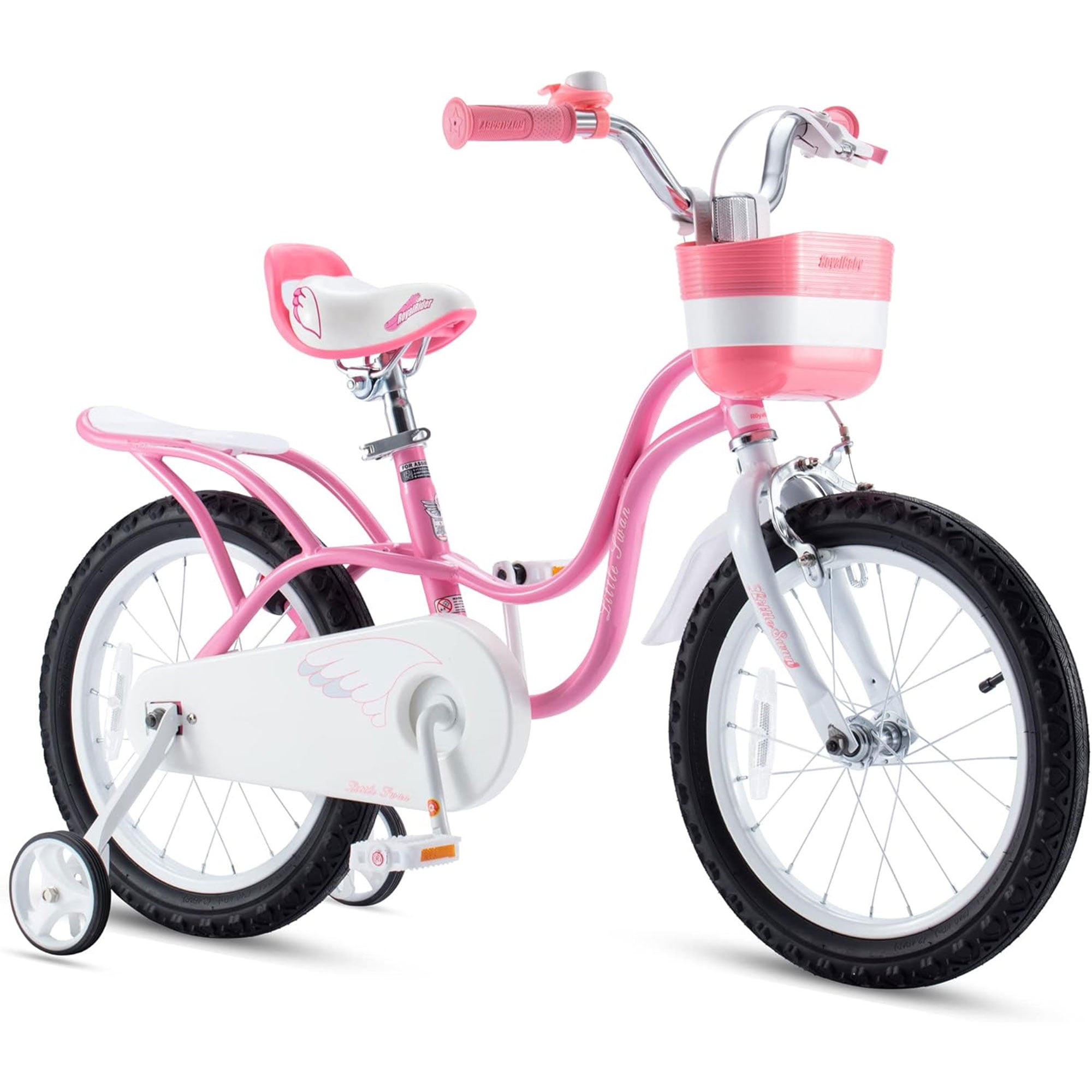 RoyalBaby Princess Girl Kids Bicycle 12″ with Training Wheels, Swan Pink Sansujyuku sansujyuku.com
