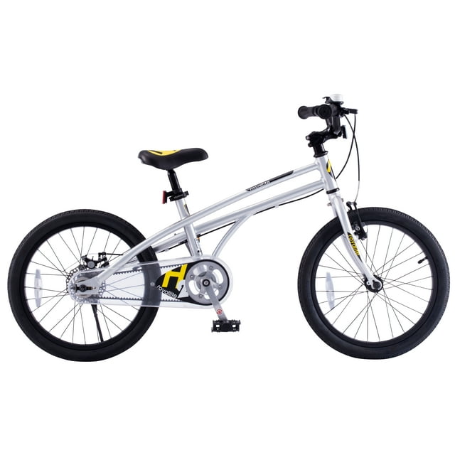 Royalbaby RoyalBaby H2 Super Light Alloy 18 Inch Kids Bicycle Age 4 - 6, Silver and Yellow