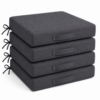 Royalbear Outdoor Chair Cushions Set of 4 -Waterproof Outdoor Seat Cushions for Patio Furniture, Patio Chair Cushion with Handle and Ties, Square Out Door Chair Pads,19" x 19" x 3", Gray
