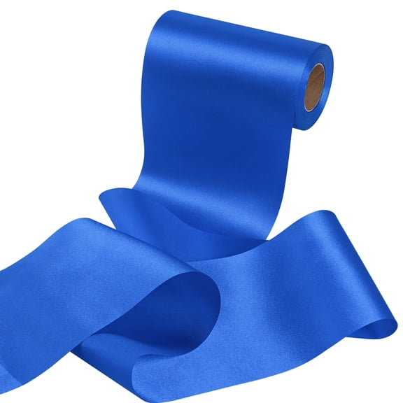 THEGLY Royal Blue Satin Ribbon 6 Inch 25 Yards - Cutting Ceremony & Chair Sash Decor