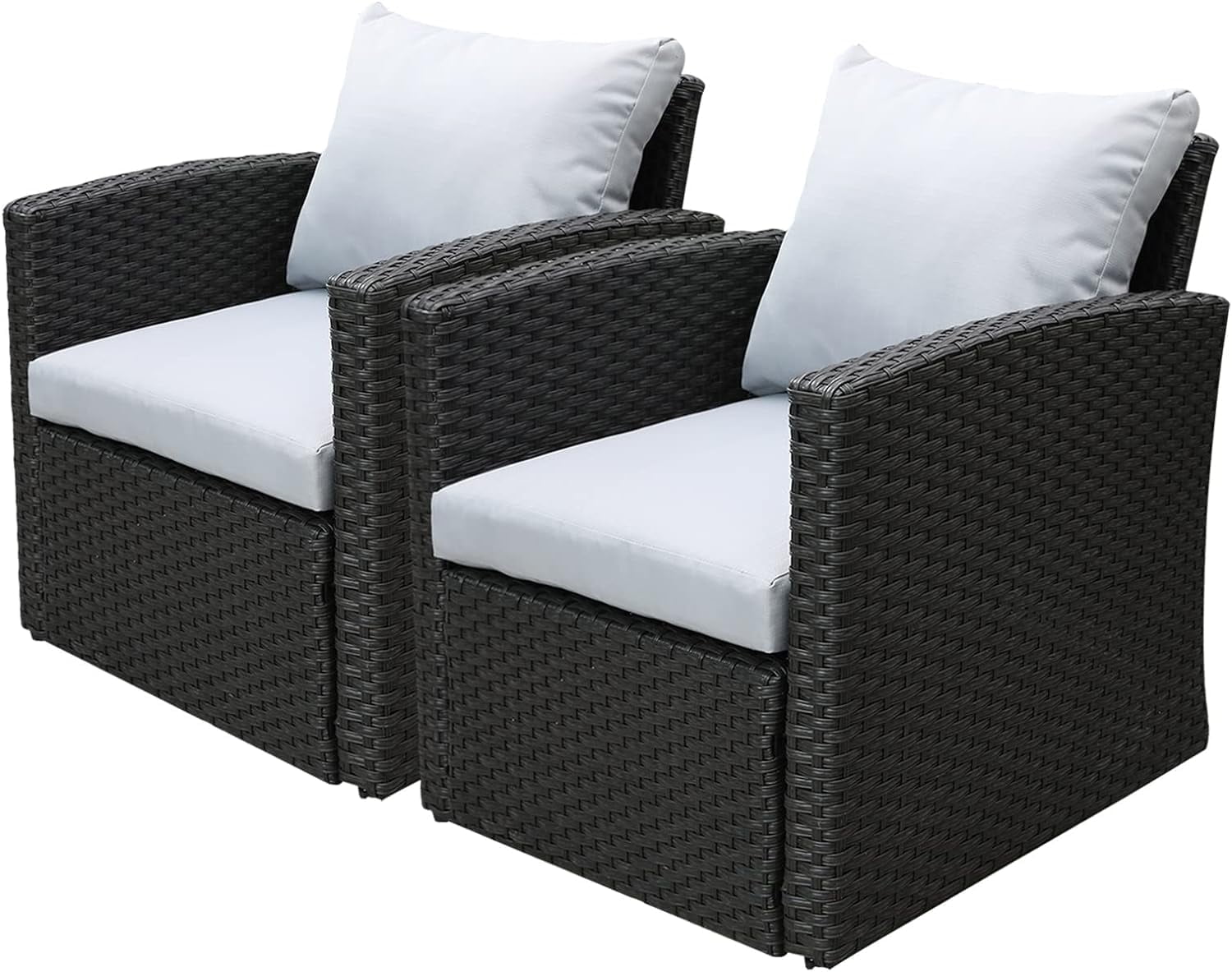 Royalcraft 2 Piece Patio Wicker Armchairs, All Weather Rattan Chairs ...