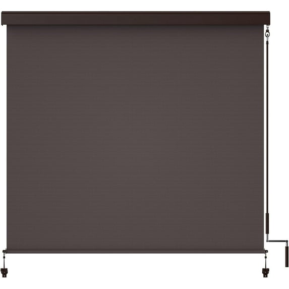 Royalcraft 4' x 6' Crank Operated Brown Roller Sun Shade, 95% UV Block