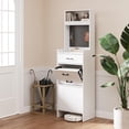 thumbnail image 1 of Royalcraft 5-in-1 Shoe Cabinet with Flip Drawer, Entryway Shoe Storage with Pegboard, Adjustable Shelf, Wood Entryway Cabinet, White, 1 of 7