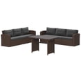 thumbnail image 1 of Royalcraft 7-Piece Patio Furniture with Waterproof Outdoor Coffee Table, All-Weather Wicker Rattan,Ergonomic Design, Lightweight Aluminum Frame, Non-Slip Cushions, Brown Wicker and Dark Grey Cushion, 1 of 7