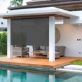 thumbnail image 1 of Royalcraft Cordless Outdoor Roller Sun Shade with Pole，8'Wx8'H 420GSM 95% Blockout Waterproof Outdoor Blinds Roll Up for Gazebo Porch, Deck, Pergola,Black, 1 of 12