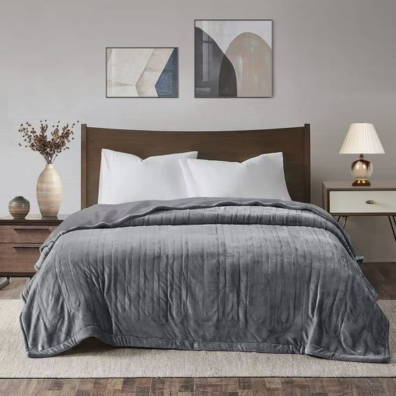 Royalcraft Electric Blanket King Size 90"x100" Flannel Heated Throw Blanket, Dual Controls Setting Electric Blanket, 10 Heating Levels, 12H Auto-off, 5 Years Warranty, Machine Washable