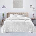 thumbnail image 1 of Royalcraft Electric Blanket King Size 90"x100" Flannel Heated Throw Blanket, Dual Controls Setting Electric Blanket, 10 Heating Levels, 12H Auto-off, 5 Years Warranty, Machine Washable - White, 1 of 7