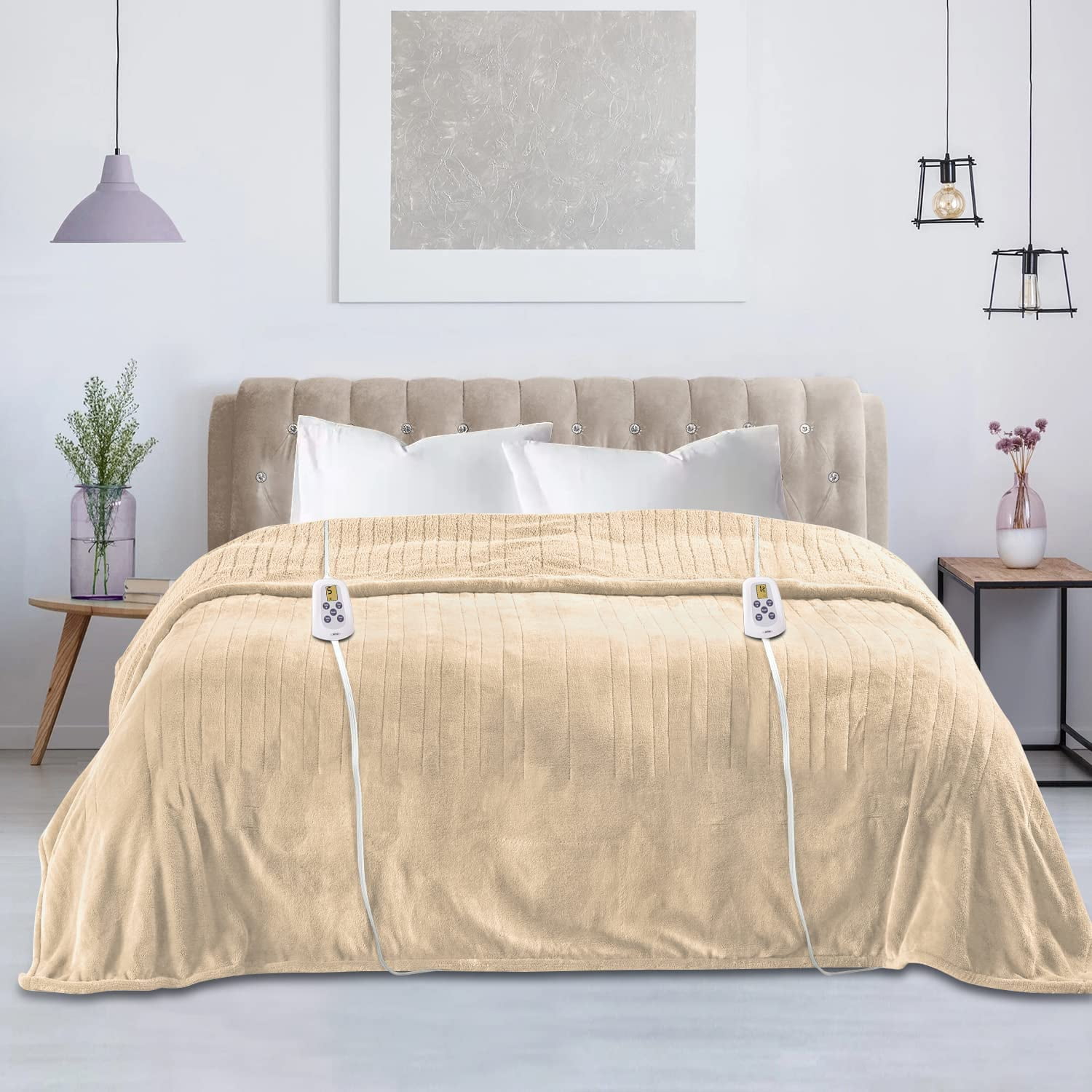 Royalcraft Electric Blanket Queen Size 84"x90" Flannel Heated Throw