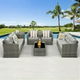 thumbnail image 1 of Royalcraft Outdoor Patio Furniture Set,10 Pieces Outdoor Sectional Wicker Sofa PE Rattan Conversation Sets with Non-slip Cushions,Aluminum Frame,Grey, 1 of 8