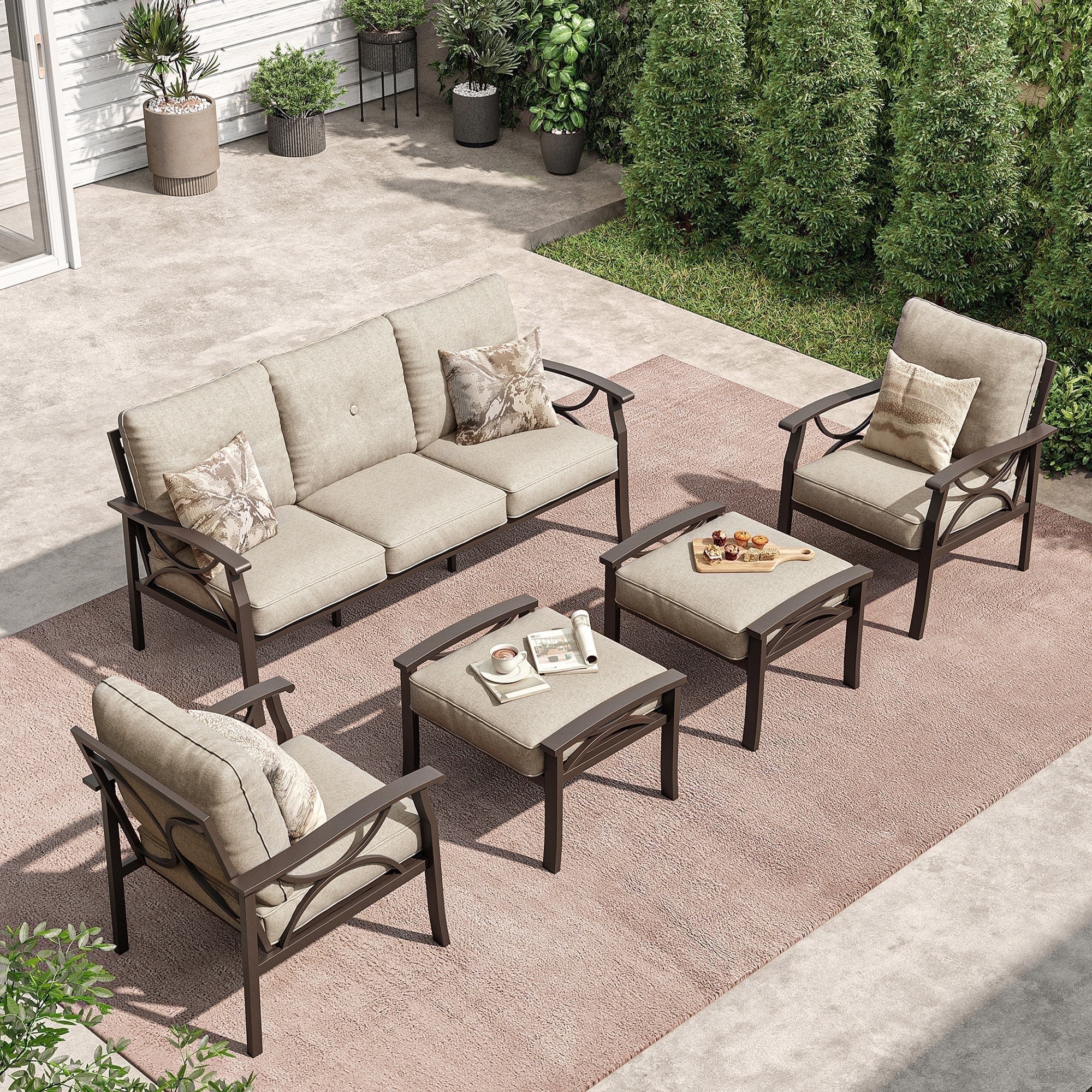 Royalcraft Outdoor Patio Furniture Set, 5 Piece Patio Conversation Set