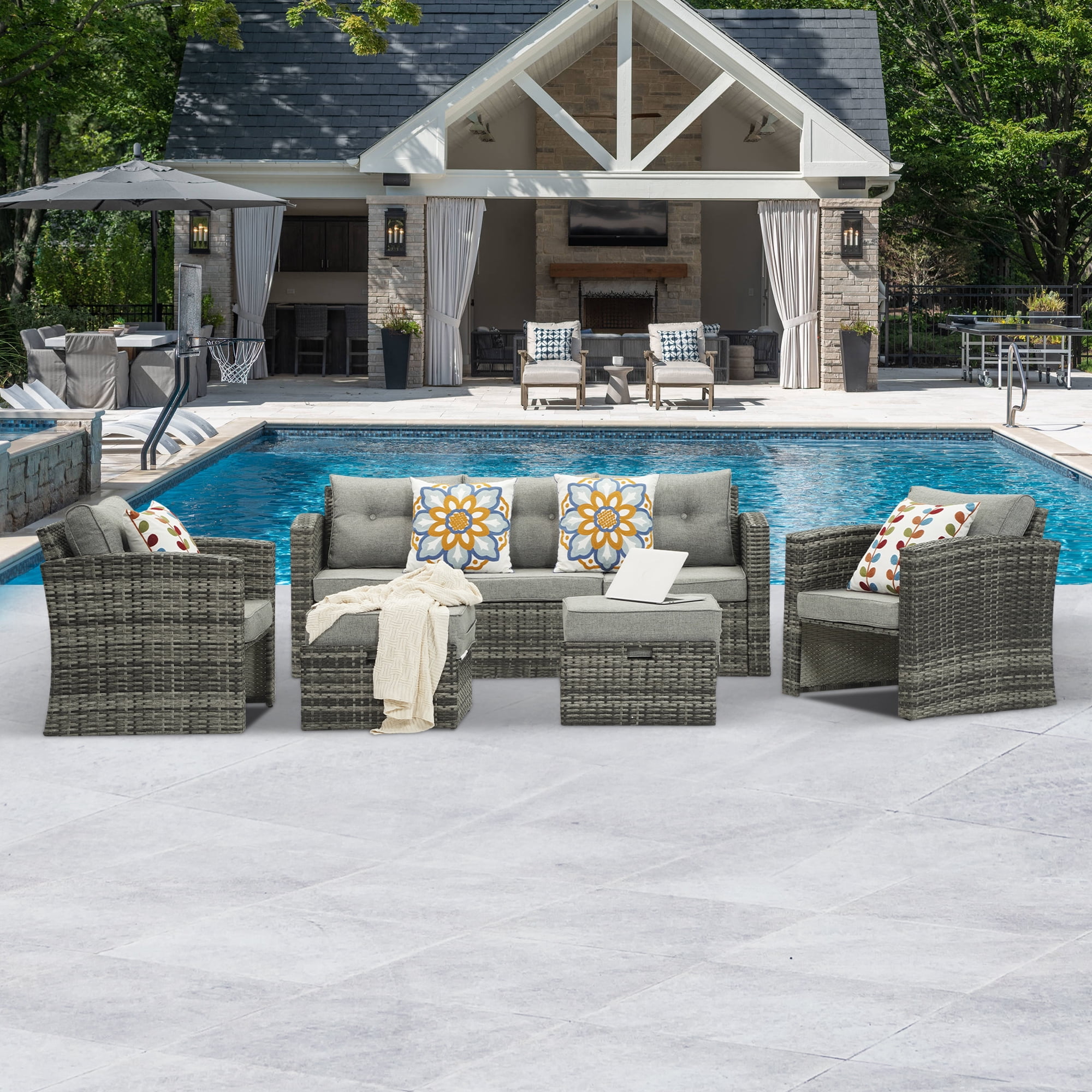 Royalcraft Outdoor Patio Furniture Set,7 Pieces Outdoor Sectional ...