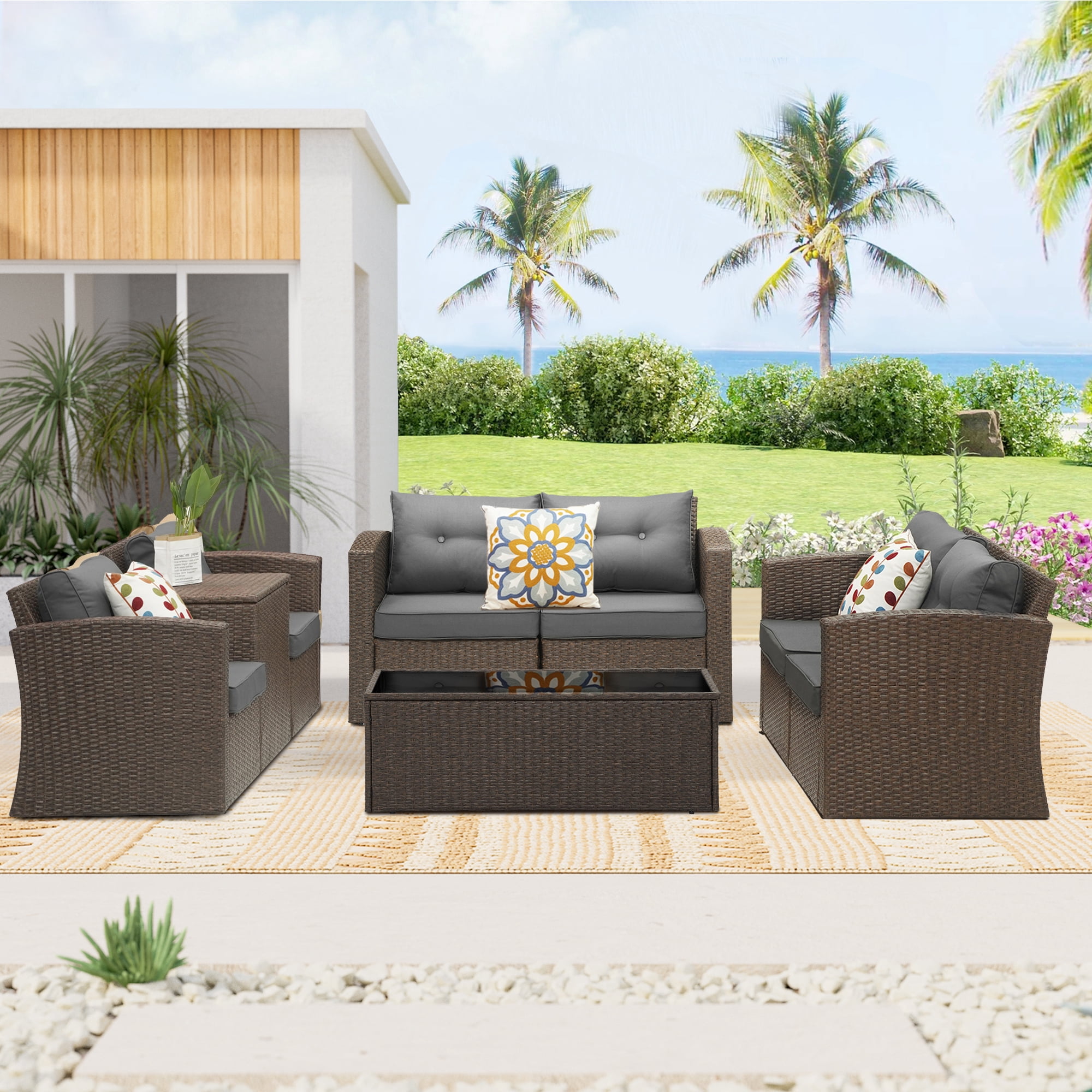 Royalcraft Outdoor Patio Furniture Set,8 Pieces Outdoor Sectional ...