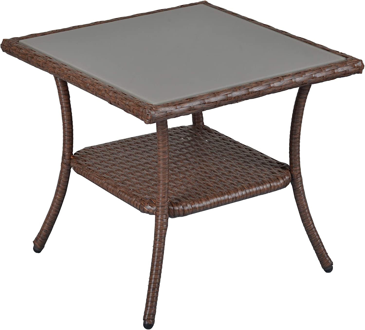 Royalcraft Outdoor Wicker Side Table, Outside Rattan End Tables for ...