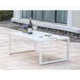 thumbnail image 1 of Royalcraft Patio Furniture Coffee Table, All-Weather Outdoor Aluminum Rectangle Coffee Table with Tempered Glass Table Top, White, 1 of 6