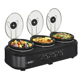 MegaChef Buffet Server Slow Cooker with Triple 2.5 Quart Cooking Pots - Bed  Bath & Beyond - 32426931