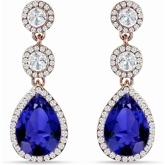 Royale Collections 1.15 Ctw Pear Cut Diamond Engagement Drop Earrings 14K White Gold Plated 925 Sterling Silver