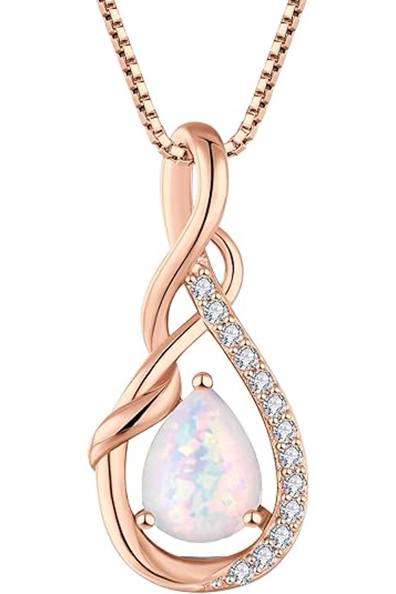 3.00 Ctw Pear Cut Fire Opal Womens Pendant With Chain 14K Rose Gold Plated 925 Sterling Silver