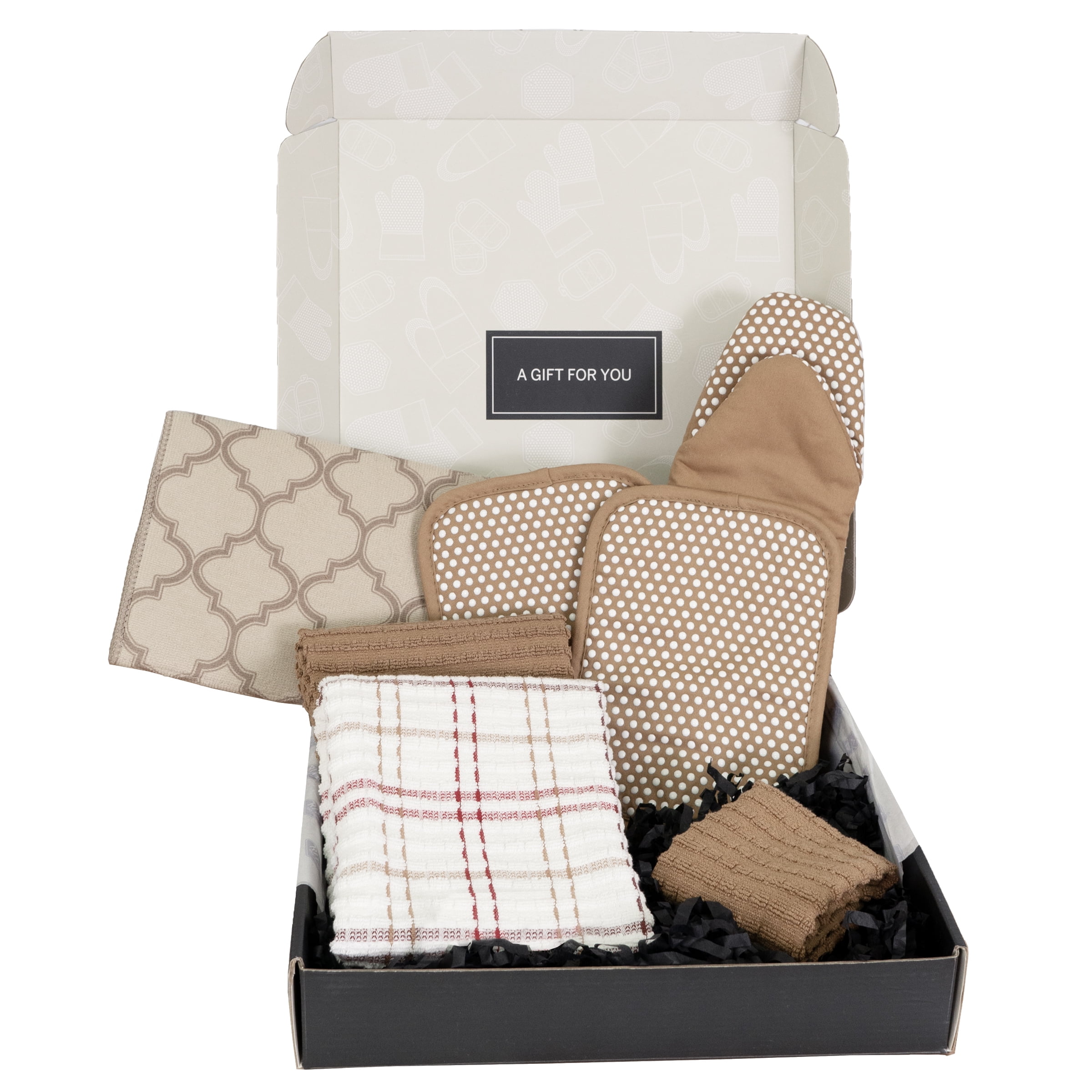Majesty Beige and Brown 7-Piece Cotton Kitchen Set