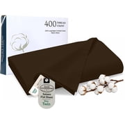 Royale Linen 400 Thread Count 100% American Grown Cotton Flat Sheet Cooling Sheets Twin Sheets- Luxury Sateen Weave Twin Flat Sheet Sold Separately -Chocolate Flat Sheet Only Twin,Egyptian Camel