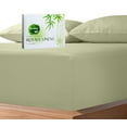 thumbnail image 1 of Royale Linen Bamboo Fitted Sheet Full Only - Cooling Full Size Fitted Sheets For Bed - Deep Pocket Up to 16" - Organic Viscose Derived from Bamboo - Soft Silky Bottom Sheet (54x75 Inch, Sage Green), 1 of 9
