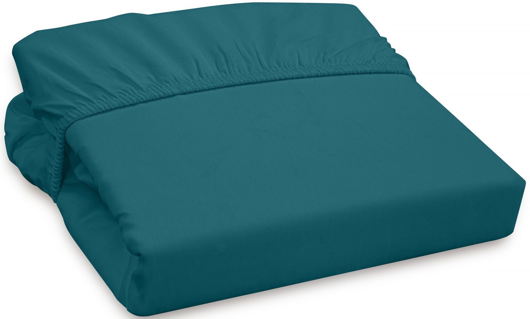 Royale Linens 300 Thread Count 100% Long Staple Combed Cotton Fitted Sheet - Soft Deep Pocket Bottom Sheet -Silver Fitted Sheet Queen Size - Queen Fitted Sheet Only - Elastic Sheet (Queen, Teal)