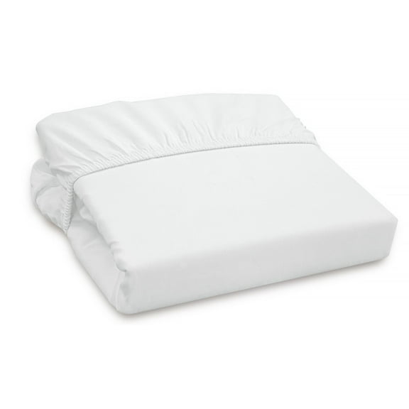 Royale Linens 300 Thread Count 100% Long Staple Combed Cotton Fitted Sheet - Super Soft Deep Pocket Bottom Sheet - White Fitted Sheet Full Size - Full Fitted Sheet Only - Elastic Sheet (Full, White)