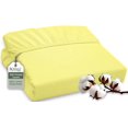 thumbnail image 1 of ROYALE LINENS 300 Thread Count 100% Long Staple Combed Cotton Fitted Sheet King - Super Soft Deep Pocket Bottom Sheet - Fitted Sheets Only - Elastic Sheets (King, Yellow), 1 of 10