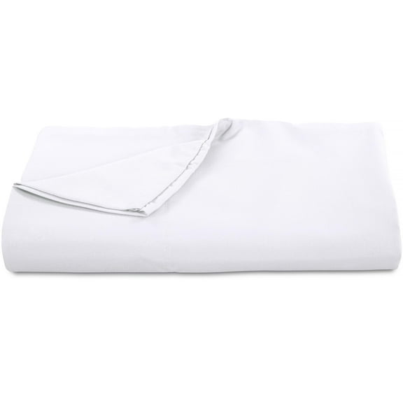 Royale Linens 300 Thread Count 100% Long Staple Combed Cotton Flat Sheet - Super Soft - Top Sheet - King Flat Sheet Sold Separately - Breathable, Cool & Crisp Percale Flat Sheet Only (King, White)