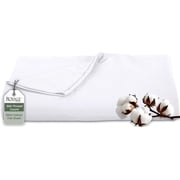 Royale Linens 300 Thread Count 100% Long Staple Combed Cotton Flat Sheet - Super Soft - Top Sheets - Queen Flat Sheet Sold Separately - Breathable, Cool & Crisp Percale Sheets Only Queen, White