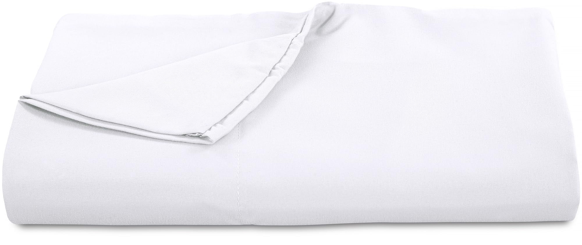 Twin White Cotton Microfiber Flat Sheet Set