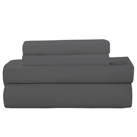 Royale Linens 4-Piece 1000 Thread Count Smoked Pearl Microfiber Bed Sheet Set, Queen – Deep Pockets
