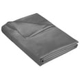 thumbnail image 1 of Royale Linen 400 Thread Count 100% American Grown Cotton Flat Sheet - Cooling Sheets - King Sheets - Luxury Sateen Weave - King Flat Sheet Sold Separately - Grey Flat Sheet Only (King, Spanish Slate), 1 of 9