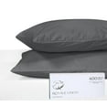 thumbnail image 1 of Royale Linens 400 Thread Count 100% American Grown Cotton Pillowcase Set - Luxury Sateen King Pillow case - 20"x40" Inch Soft & Smooth Set of 2 Grey Pillowcases - (King, Spanish Slate), 1 of 9