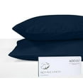 thumbnail image 1 of Royale Linens 400 Thread Count 100% American Grown Cotton Pillowcase Set - Luxury Sateen King Pillow case - 20"x40" Inch Soft & Smooth Set of 2 Navy Pillowcases - (King, Rivera Navy), 1 of 9