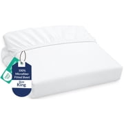 Royale Linens Fitted Sheet King - Ultra Soft 1800 Brushed Microfiber - Hotel Luxury Bottom Sheets - Wrinkle Free & Fade Resistant - Deep Pocket Fitted Sheet Only King, White