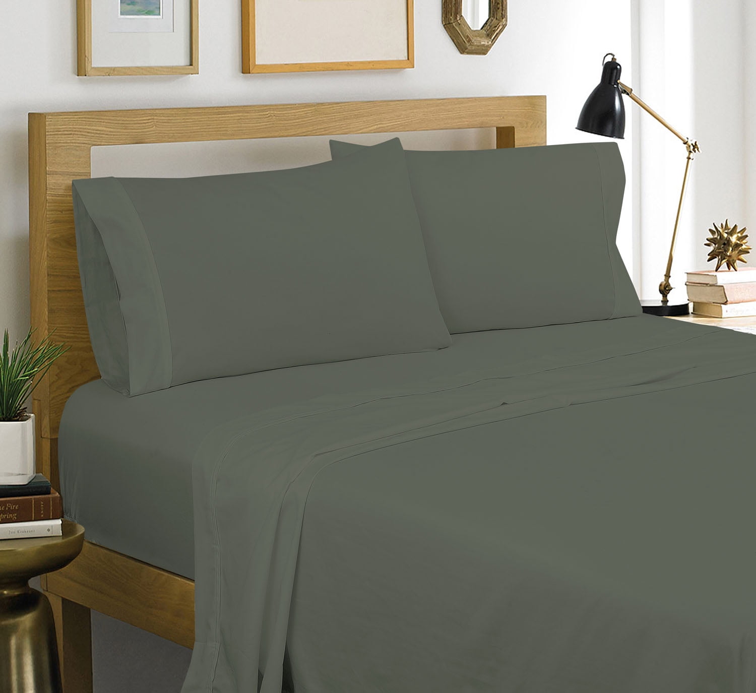 Royale Linens Graphite 400 Thread Count Performance Twin Sheet Set