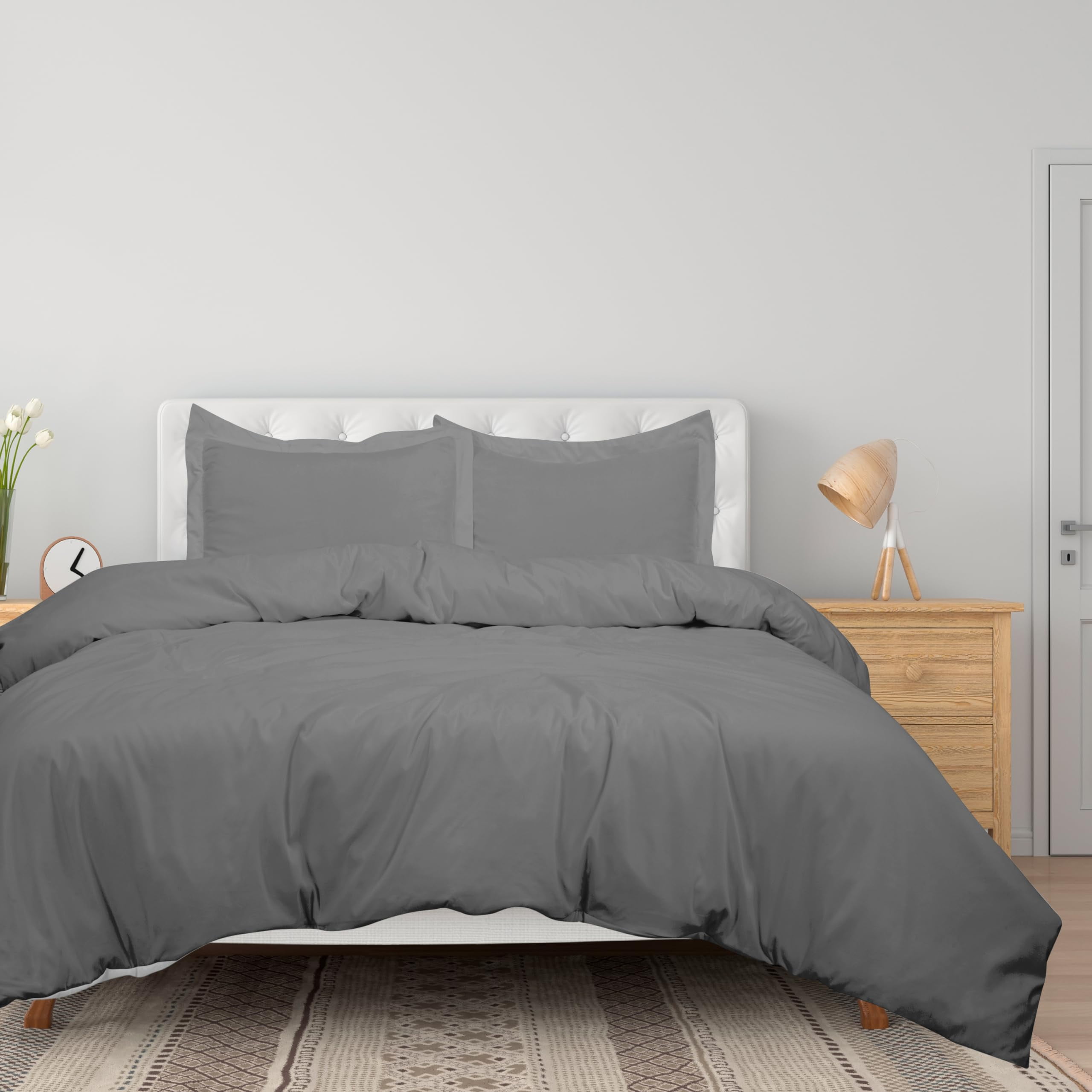 ROYALE LINENS Grey Duvet Cover King Size - Soft King Duvet Cover Set ...