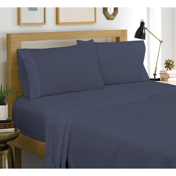 Royale Linens Indigo 400 Thread Count Performance King Sheet Set