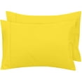 thumbnail image 1 of Royale Linens King Pillowcase Set of 2 - Bed Pillow Cover - 20" x 40" - Pillowcases - 1800 Brushed Microfiber, Wrinkle & Fade Resistant - Soft & Cozy- King Size Pillow Case (King, Yellow), 1 of 9