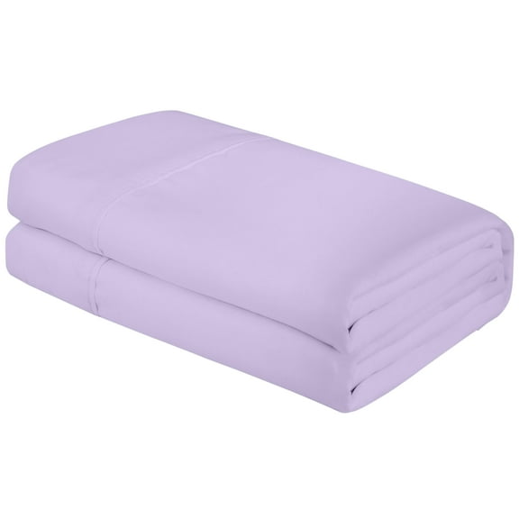 Royale Linens King Size Flat Sheet Only - Brushed 1800 Microfiber - Wrinkle&Stain Resistant - Hotel Quality Flat Sheet Sold Separately - Top Sheet for Bed (King, Lavender)