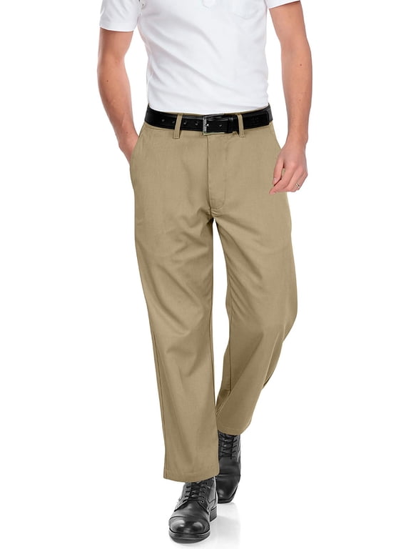 Men's Classic Fit Everyday Chino Pants - Wrinkle-Resistant Flat Front (Regular & Big and Tall) - Beige