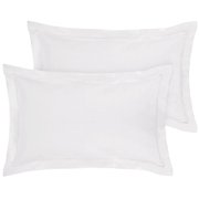 Royale Linens Pillow Shams 2 Pack Euro Size 26x26 Inch - Brushed 1800 Microfiber - Bed Pillow Shams, Wrinkle Resistant Super Soft and Cozy - Back Overlap Closure - Oxford Pillowcase Euro, White